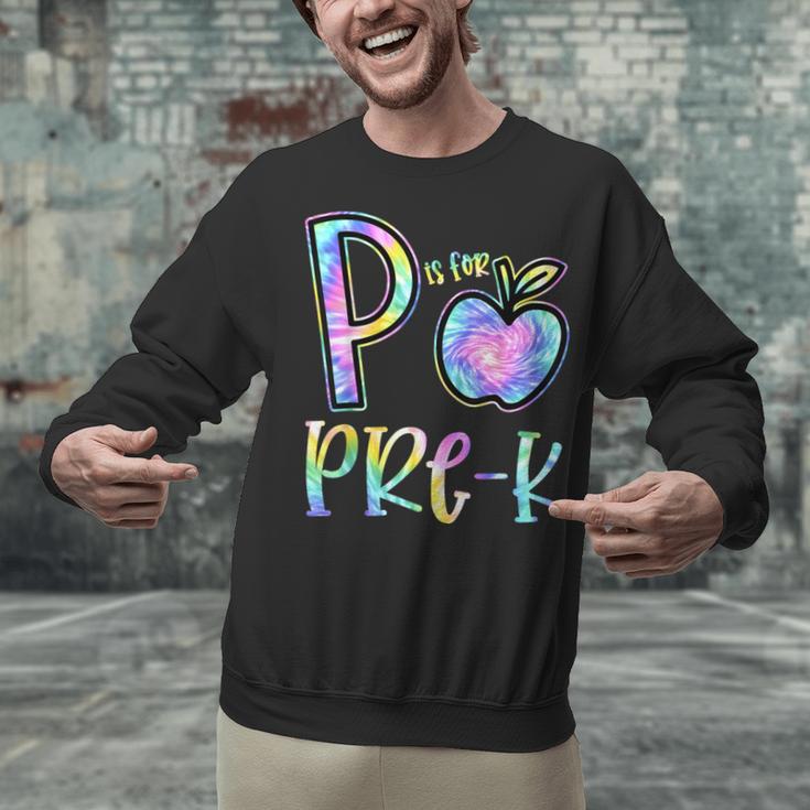 P Is For Pre-K Preschool Teacher Tie Dye Back To School Unisex Sweatshirt, gift for family, gift for coworker