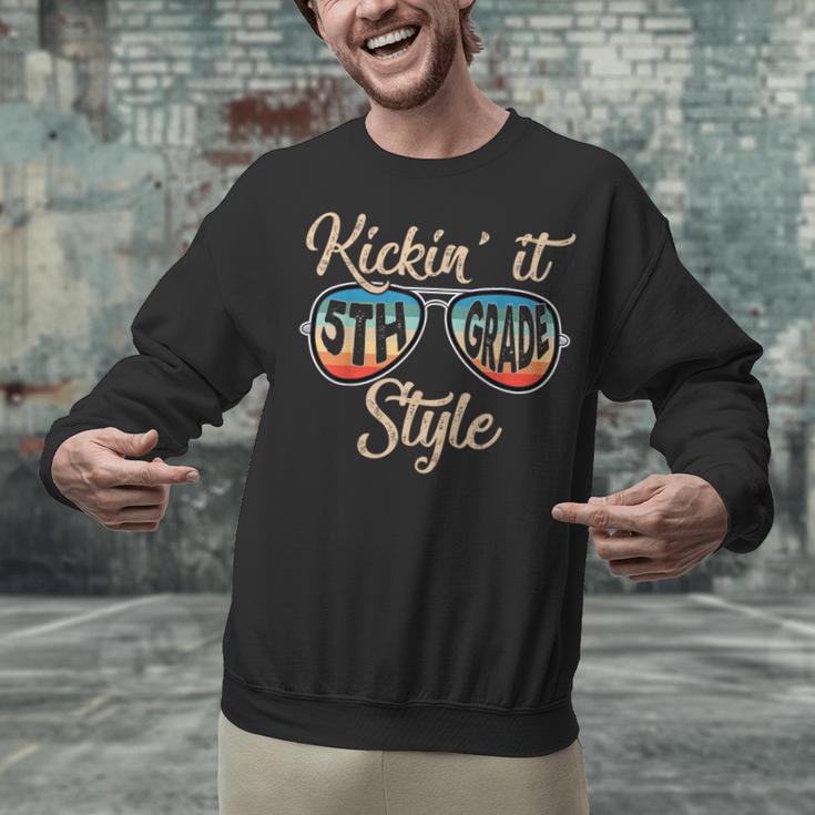 P41l Retro Kickin It 5th Grade Style Teacher Back To School For Men Women Girls Kids Unisex Sweatshirt, gift for family, gift for coworker P41l Retro Kickin It 5th Grade Style Teacher Back To School For Men Women Girls Kids Unisex Sweatshirt, gift for family, gift for coworker