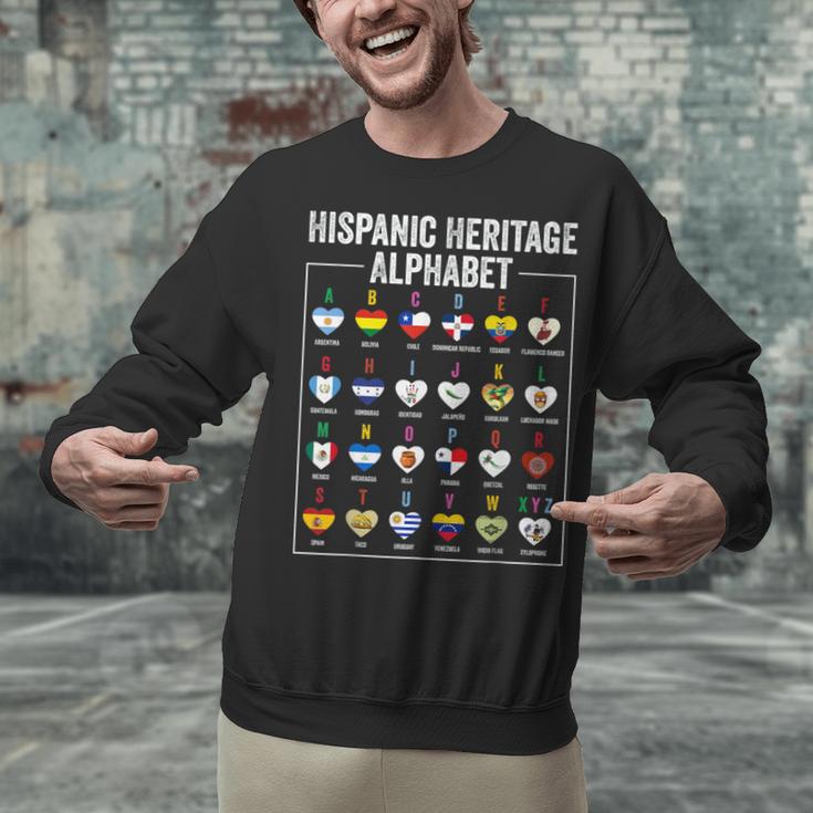Hispanic Flags Alphabet Hearts Latin Heritage For Teacher Unisex Sweatshirt, gift for family, gift for coworker