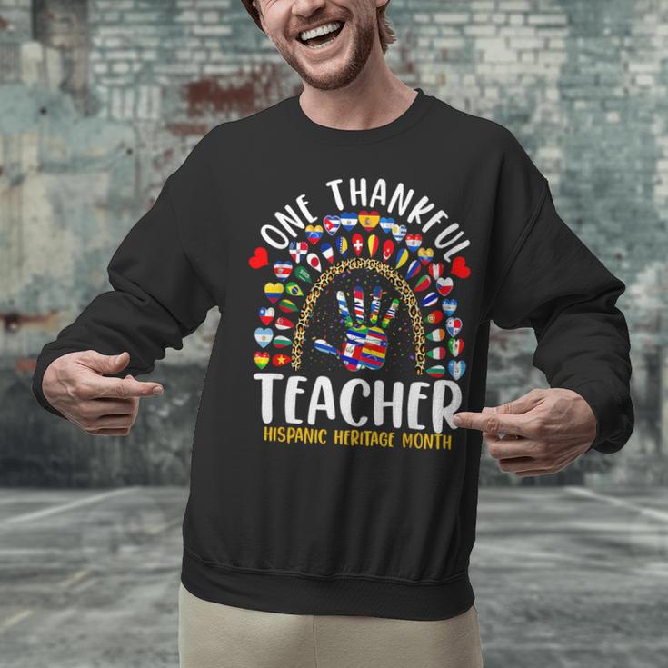 Hispanic Heritage Month One Thankful Teacher Rainbow Unisex Sweatshirt, gift for family, gift for coworker