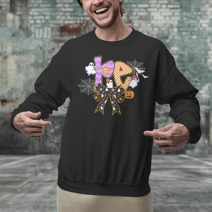 PE Teacher Coach Coquette Ghost Halloween Physical Education Unisex Sweatshirt, Pe Teacher Sweatshirts, gift for family, gift for coworker