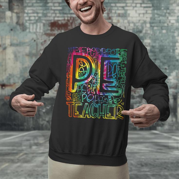 PE Teacher Phys Ed Tie Dye Physical Education Appreciation Unisex Sweatshirt, Pe Teacher Sweatshirts, gift for family, gift for coworker