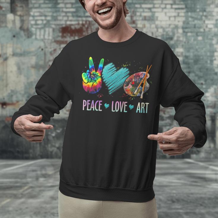 Peace Love Art Painting Palette Art Teacher Unisex Sweatshirt, gift for family, gift for coworker