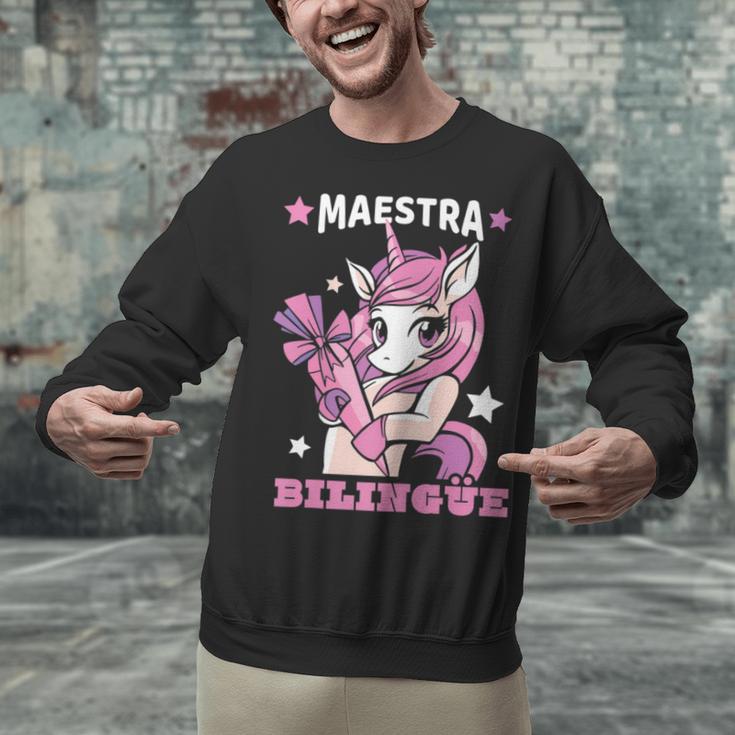 Pink Unicorn Spanish Teacher Regalos Para Bilingue Teacher Unisex Sweatshirt, gift for family, gift for coworker