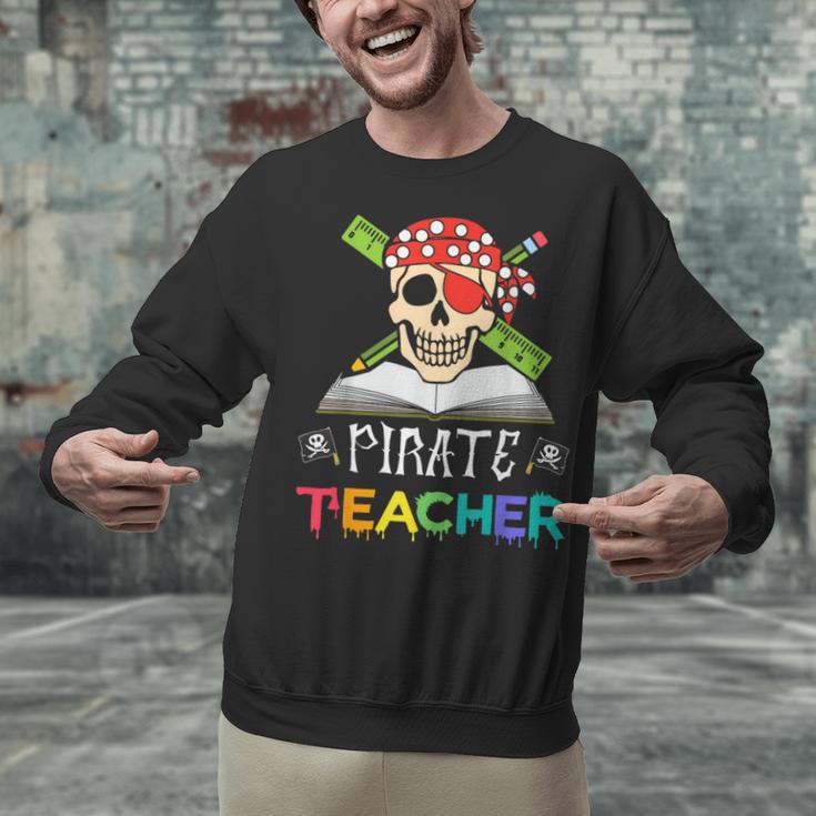 Pirate Teacher Halloween Skull Adult Unisex Sweatshirt, gift for family, gift for coworker