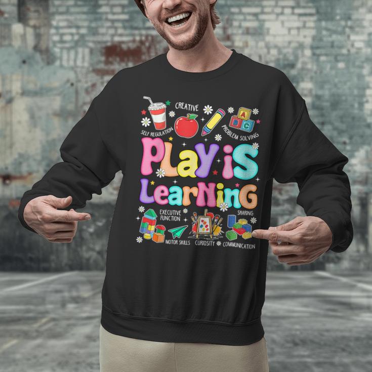 Play Is Learning Educational Teacher Women Unisex Sweatshirt, gift for family, gift for coworker Play Is Learning Educational Teacher Women Unisex Sweatshirt, gift for family, gift for coworker
