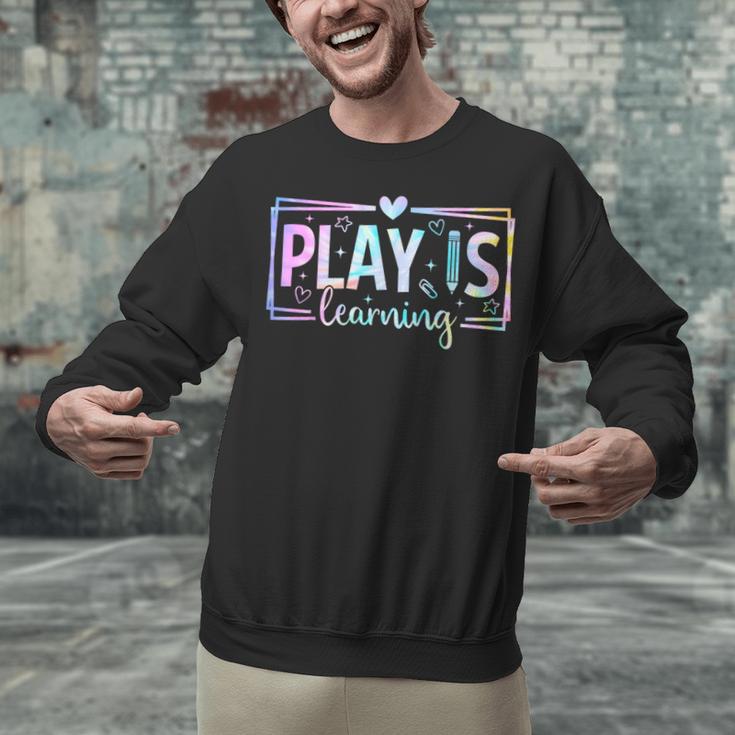 Play Is Learning Kindergarten Teacher Team Women Unisex Sweatshirt, gift for family, gift for coworker Play Is Learning Kindergarten Teacher Team Women Unisex Sweatshirt, gift for family, gift for coworker