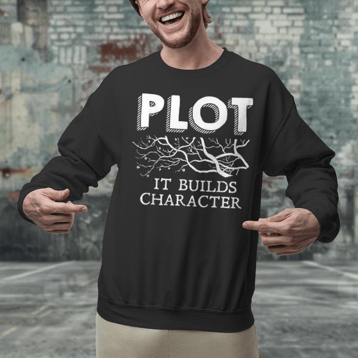 Plot It Builds Character Book Reading Teacher Unisex Sweatshirt, gift for family, gift for coworker Plot It Builds Character Book Reading Teacher Unisex Sweatshirt, gift for family, gift for coworker
