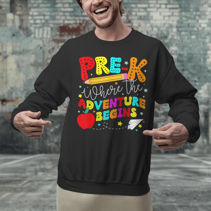 Pre-k Where The Adventure Begins First Day Of Prek Teacher Unisex Sweatshirt, gift for family, gift for coworker
