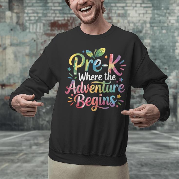 Pre-K Where The Adventure Begins Preschool Teachers Students Unisex Sweatshirt, gift for family, gift for coworker Pre-K Where The Adventure Begins Preschool Teachers Students Unisex Sweatshirt, gift for family, gift for coworker
