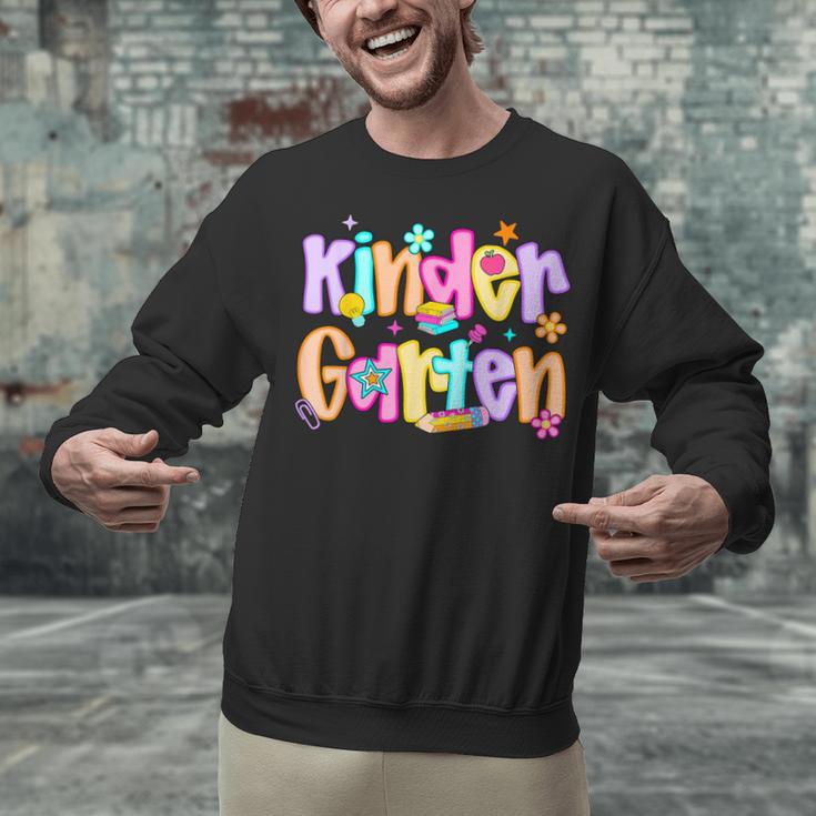 Preppy Kindergarten First Day Of School Teachers Girls Boys Unisex Sweatshirt, gift for family, gift for coworker Preppy Kindergarten First Day Of School Teachers Girls Boys Unisex Sweatshirt, gift for family, gift for coworker