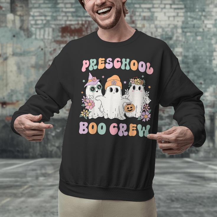 Preschool Boo Crew Groovy Halloween Floral Ghost Teacher Men Women Kids Unisex Sweatshirt, Groovy Teacher Sweatshirts, gift for family, gift for coworker Preschool Boo Crew Groovy Halloween Floral Ghost Teacher Men Women Kids Unisex Sweatshirt, Groovy Teacher Sweatshirts, gift for family, gift for coworker