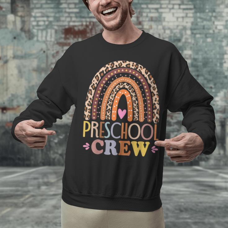 Preschool Crew Cute Leopard Rainbow Back To School Teachers Unisex Sweatshirt, gift for family, gift for coworker Preschool Crew Cute Leopard Rainbow Back To School Teachers Unisex Sweatshirt, gift for family, gift for coworker
