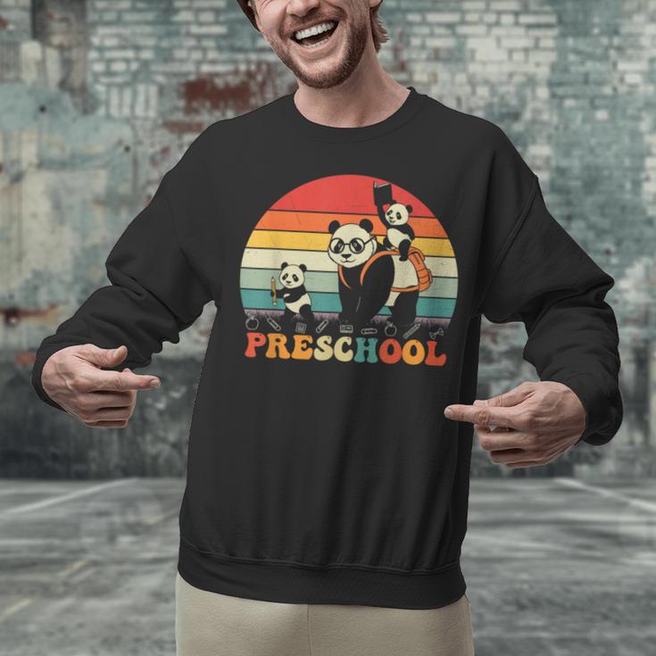 Preschool Panda Back To School Teacher Student Unisex Sweatshirt, gift for family, gift for coworker Preschool Panda Back To School Teacher Student Unisex Sweatshirt, gift for family, gift for coworker