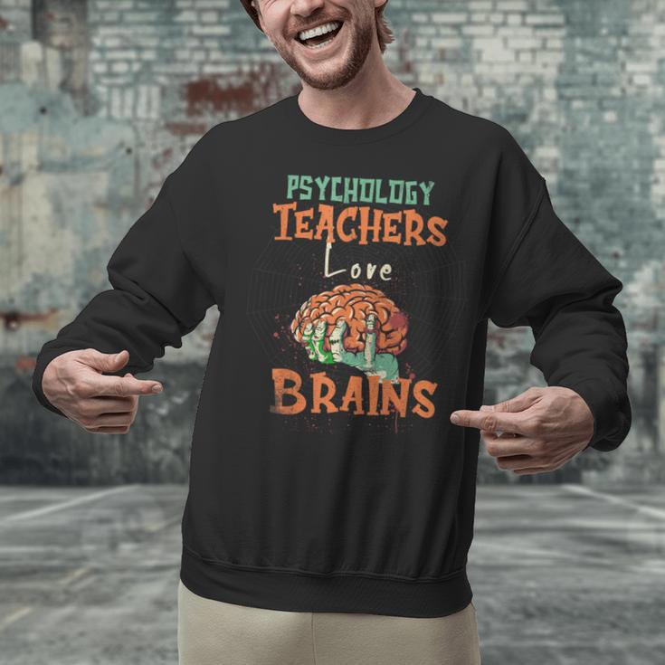 Psychology Teachers Love Brains Halloween For Psychologists Men Women Unisex Sweatshirt, gift for family, gift for coworker