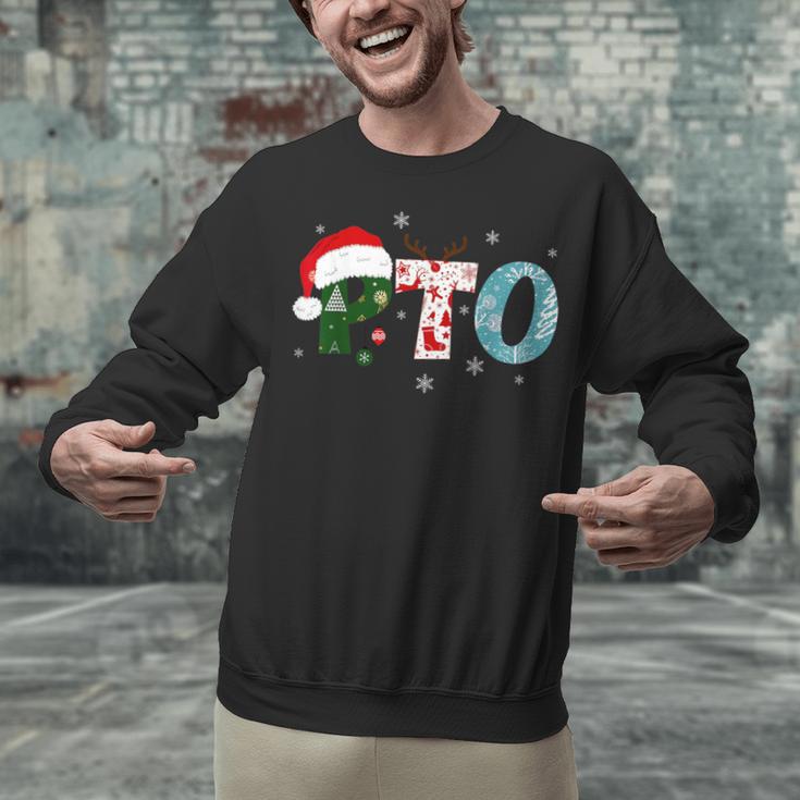 PTO Santa Hat Reindeer Parent Teacher Organization Christmas Unisex Sweatshirt, gift for family, gift for coworker PTO Santa Hat Reindeer Parent Teacher Organization Christmas Unisex Sweatshirt, gift for family, gift for coworker