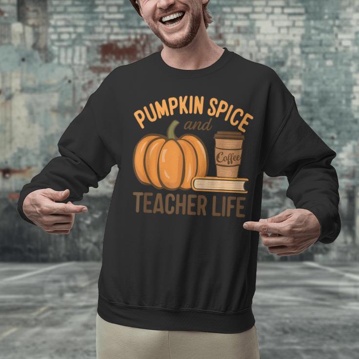 Pumpkin Spice And Teacher Life Halloween Teacher Unisex Sweatshirt, gift for family, gift for coworker