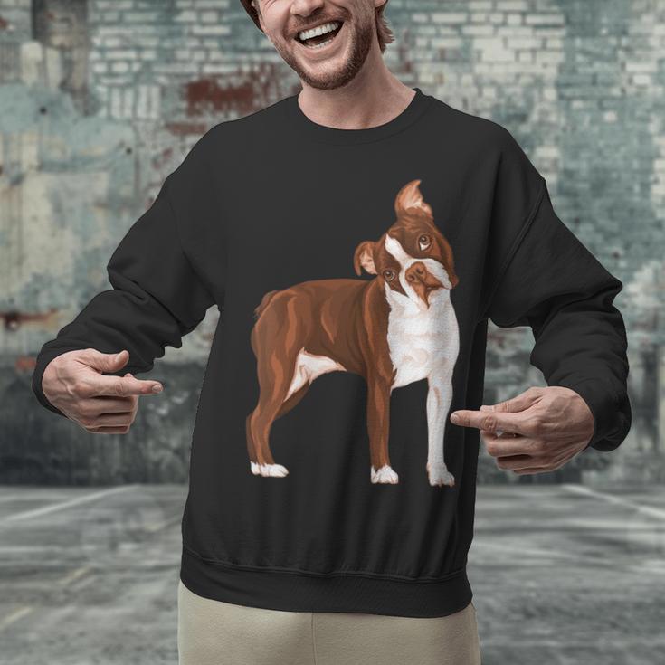 Red Boston Terrier Dog Unisex Sweatshirt, gift for family, gift for coworker