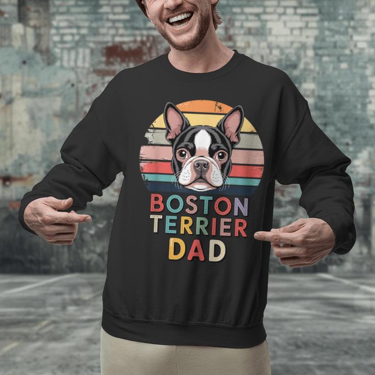 Retro Boston Terrier Dad Unisex Sweatshirt, Boston Terrier Dad Sweatshirts, gift for family, gift for coworker