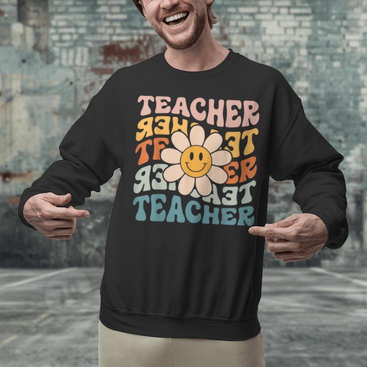 Retro Teacher Daisy Colorful Elementary School Teacher Unisex Sweatshirt, gift for family, gift for coworker Retro Teacher Daisy Colorful Elementary School Teacher Unisex Sweatshirt, gift for family, gift for coworker