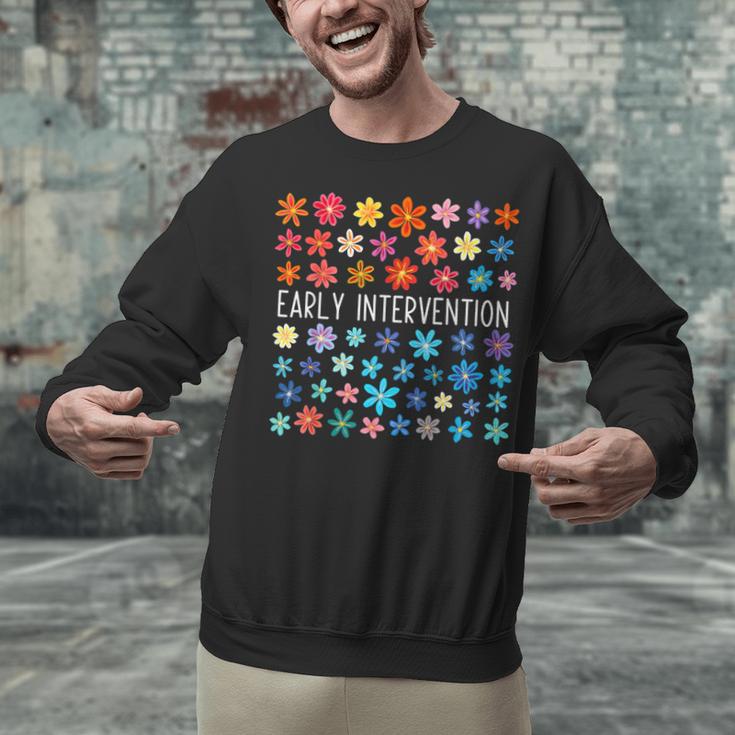 Retro Wildflower Early Intervention Teacher Interventionist Unisex Sweatshirt, gift for family, gift for coworker