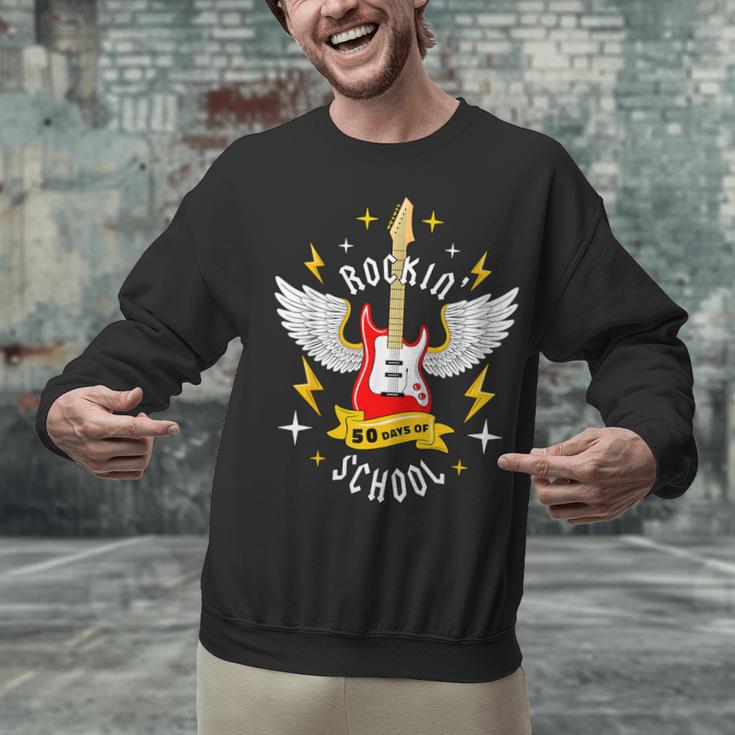 Rockin 50 Days Of School 50th Day Of School Teacher Student Men Women Girls Kids Unisex Sweatshirt, gift for family, gift for coworker Rockin 50 Days Of School 50th Day Of School Teacher Student Men Women Girls Kids Unisex Sweatshirt, gift for family, gift for coworker