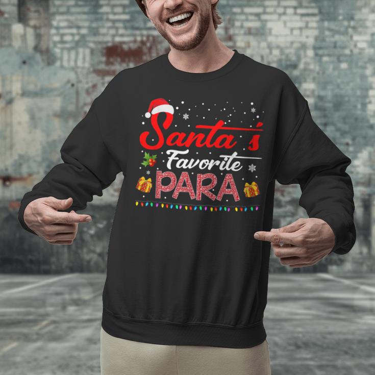 Santa's Favorite Para Christmas Paraprofessional Teacher Unisex Sweatshirt, gift for family, gift for coworker
