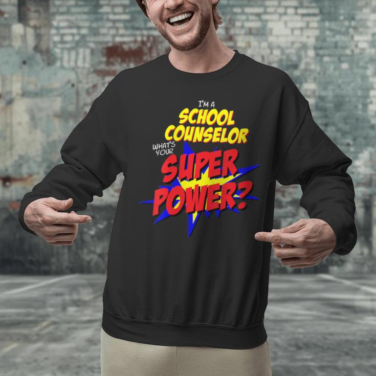 School Counselor Teacher Superhero Superpower Comic Book Unisex Sweatshirt, gift for family, gift for coworker School Counselor Teacher Superhero Superpower Comic Book Unisex Sweatshirt, gift for family, gift for coworker