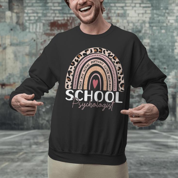 School Psych Teacher School Psychologist Leopard Rainbow Unisex Sweatshirt, gift for family, gift for coworker School Psych Teacher School Psychologist Leopard Rainbow Unisex Sweatshirt, gift for family, gift for coworker