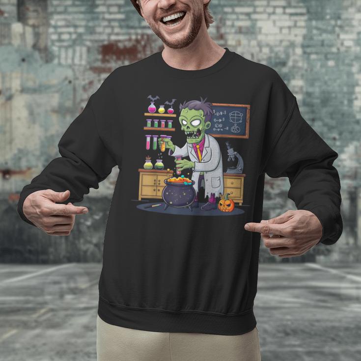 Science Teacher Halloween Shirt Zombie Chemistry Scientist Unisex Sweatshirt, Science Teacher Sweatshirts, gift for family, gift for coworker