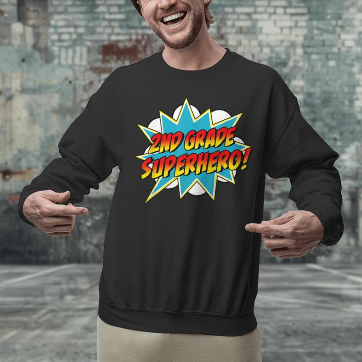 Second Grade Superhero Teacher Student 2nd Grade Comic Retro Unisex Sweatshirt, 2nd Grade Teacher Sweatshirts, gift for family, gift for coworker Second Grade Superhero Teacher Student 2nd Grade Comic Retro Unisex Sweatshirt, 2nd Grade Teacher Sweatshirts, gift for family, gift for coworker