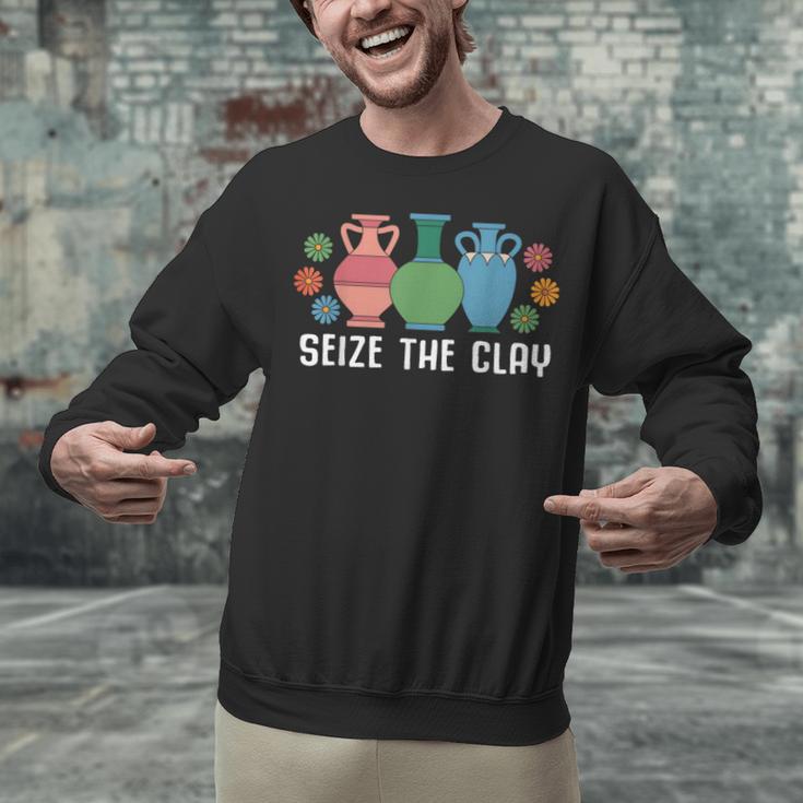Seize The Clay Pottery Teacher Ceramics Potter Maker Unisex Sweatshirt, gift for family, gift for coworker Seize The Clay Pottery Teacher Ceramics Potter Maker Unisex Sweatshirt, gift for family, gift for coworker