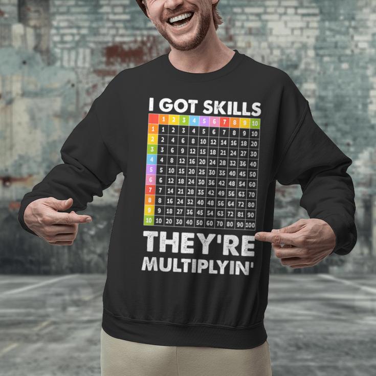 I Got Skills They'Re Multiplying Nerd Math Teacher Unisex Sweatshirt, gift for family, gift for coworker I Got Skills They'Re Multiplying Nerd Math Teacher Unisex Sweatshirt, gift for family, gift for coworker