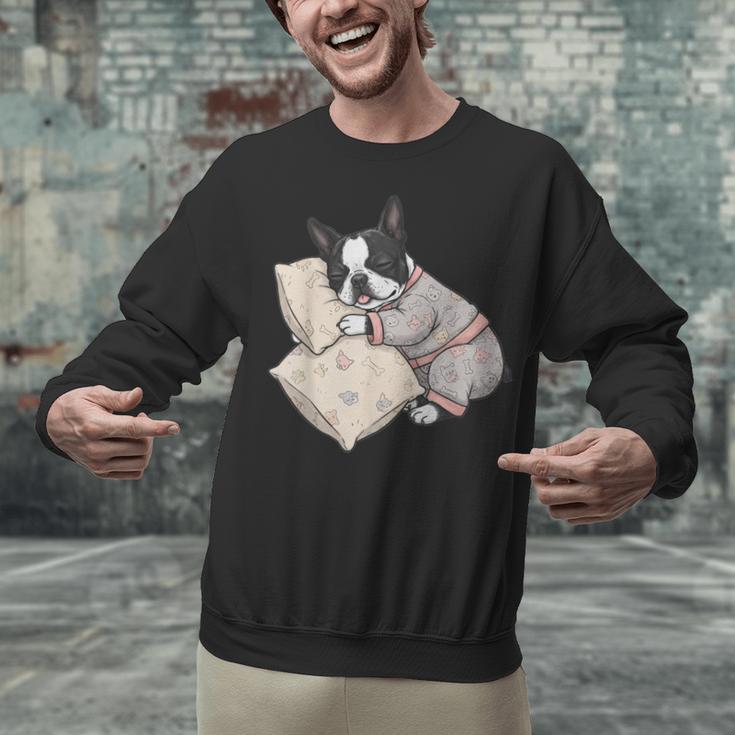 Sleepy Boston Terrier Pajama Men Women Kids Unisex Sweatshirt, gift for family, gift for coworker