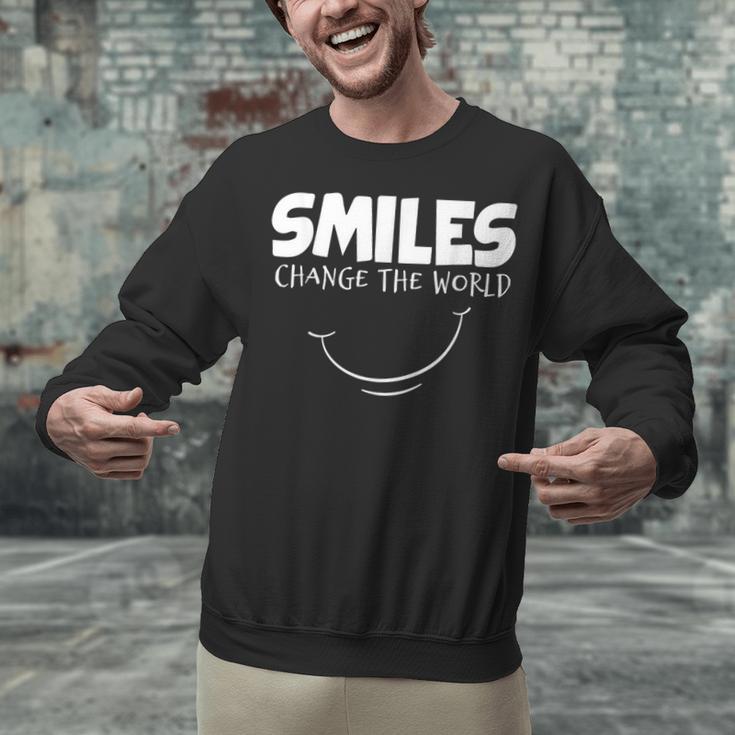Smile Smiles Change The World Teacher T-Shirt Happy T-Shirt Unisex Sweatshirt, gift for family, gift for coworker