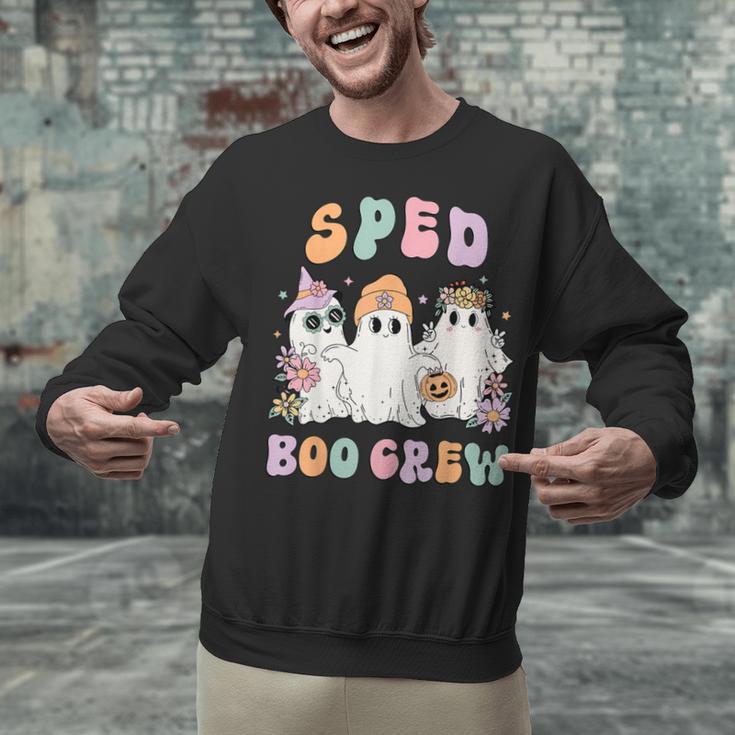 SPED Boo Crew Halloween Floral Ghost Special Ed SPED Teacher For Men Women Kids Unisex Sweatshirt, gift for family, gift for coworker