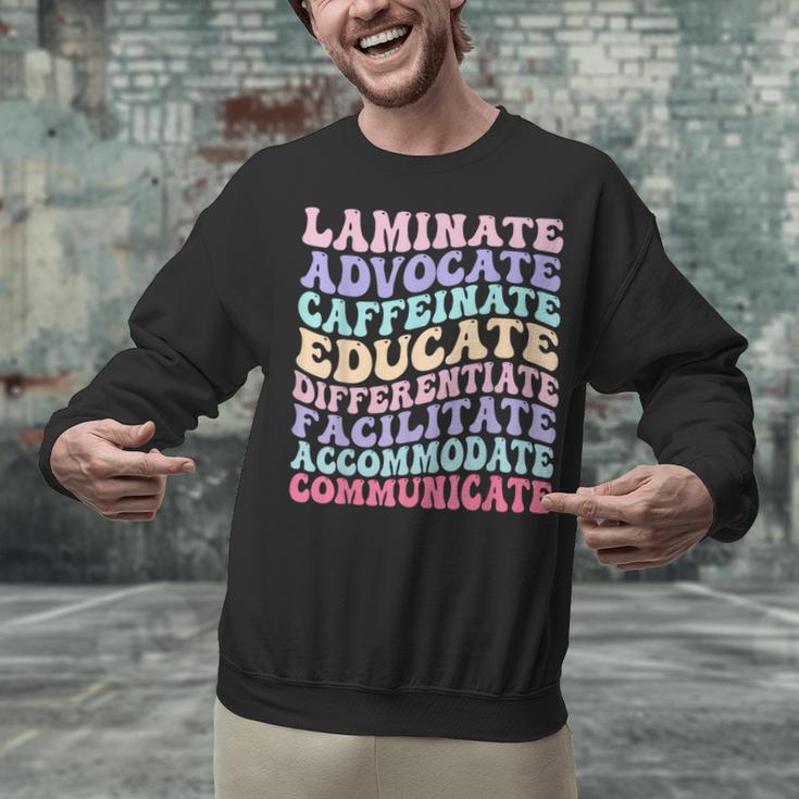Sped Caffeinate Advocate Laminate Educate Teacher Unisex Sweatshirt, gift for family, gift for coworker Sped Caffeinate Advocate Laminate Educate Teacher Unisex Sweatshirt, gift for family, gift for coworker