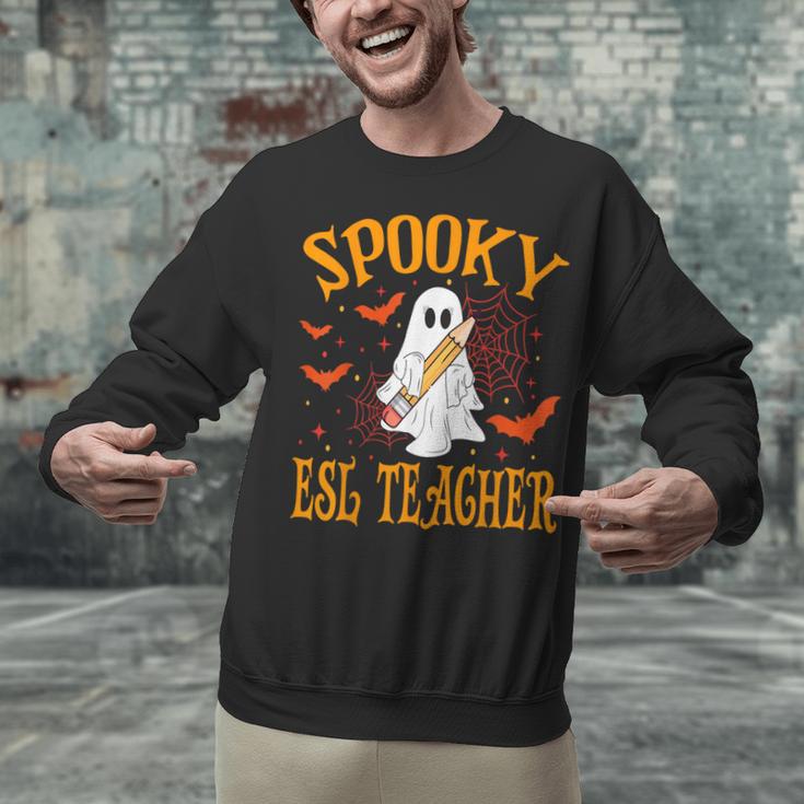 Spooky ESL Teacher Ghost Halloween School Women Unisex Sweatshirt, Esl Teacher Sweatshirts, gift for family, gift for coworker Spooky ESL Teacher Ghost Halloween School Women Unisex Sweatshirt, Esl Teacher Sweatshirts, gift for family, gift for coworker