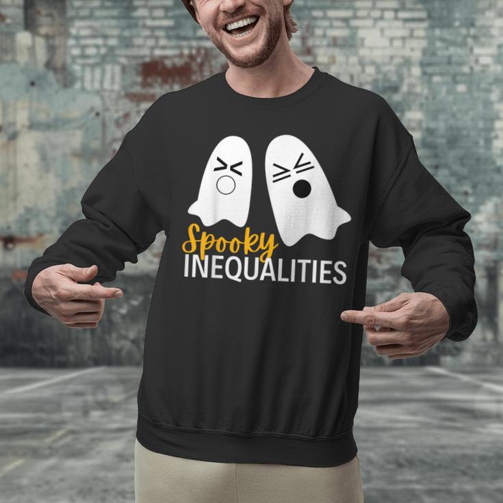 Spooky Ghost Inequalities Halloween Math Teacher Unisex Sweatshirt, gift for family, gift for coworker