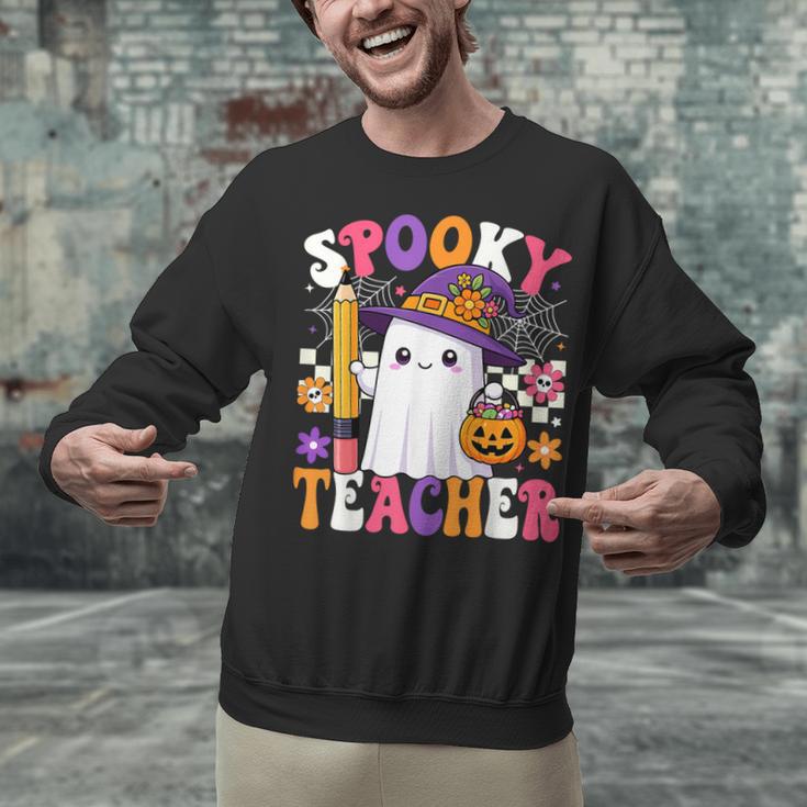 Spooky Teacher Ghost Pencil Teach Halloween Teacher Unisex Sweatshirt, gift for family, gift for coworker