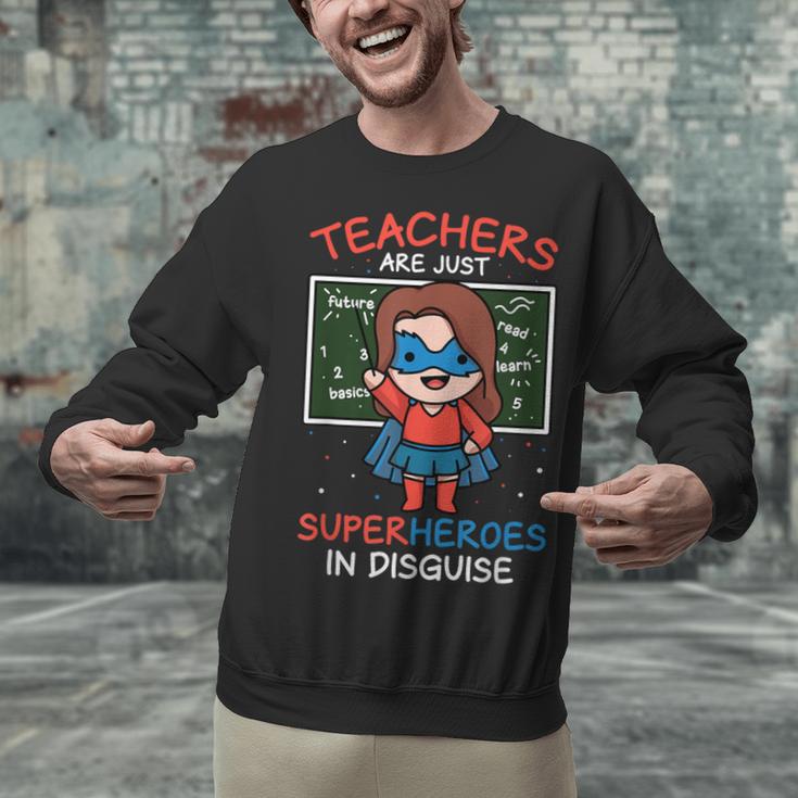Super Hero Teacher Superheroes In Disguise Unisex Sweatshirt, Super Teacher Sweatshirts, gift for family, gift for coworker