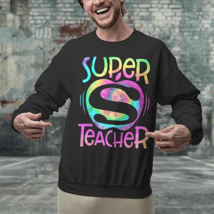 Super Teacher Back To School Apple Tie Dye First Day Unisex Sweatshirt, Super Teacher Sweatshirts, gift for family, gift for coworker Super Teacher Back To School Apple Tie Dye First Day Unisex Sweatshirt, Super Teacher Sweatshirts, gift for family, gift for coworker