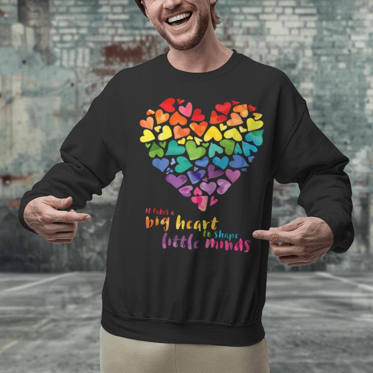 It Takes a Big Heart To Shape Little Minds Teacher Unisex Sweatshirt, gift for family, gift for coworker