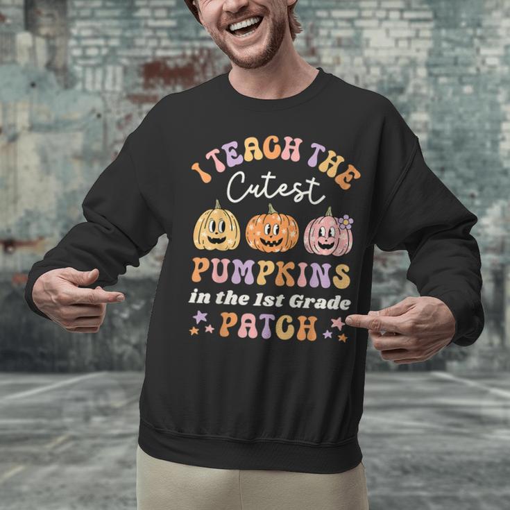 I Teach The Cutest Pumpkins In The Patch 1st Grade Teacher For Men Women Kids Unisex Sweatshirt, gift for family, gift for coworker