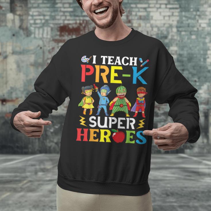 I Teach Pre-K Superheroes Students Teacher Back To School Unisex Sweatshirt, gift for family, gift for coworker I Teach Pre-K Superheroes Students Teacher Back To School Unisex Sweatshirt, gift for family, gift for coworker
