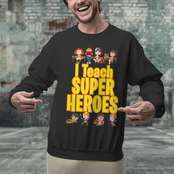 I Teach Super Heroes Comic Book Hero Teacher School Unisex Sweatshirt, Super Teacher Sweatshirts, gift for family, gift for coworker