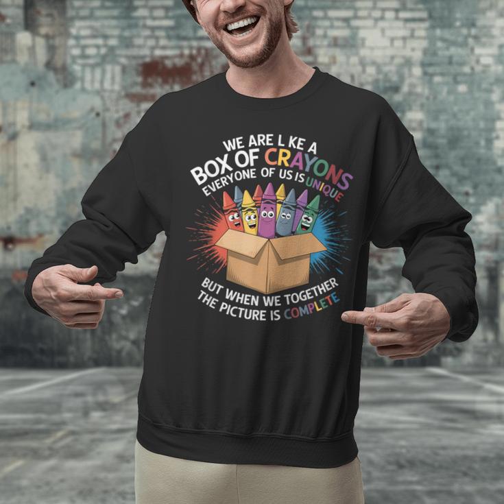 Teacher We Are Like a Box Of Crayons Unisex Sweatshirt, gift for family, gift for coworker Teacher We Are Like a Box Of Crayons Unisex Sweatshirt, gift for family, gift for coworker
