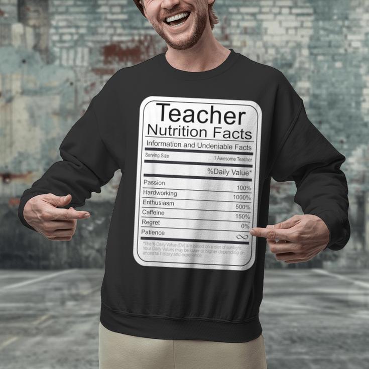Teacher Nutrition Facts Teachers Nutritional Fact Unisex Sweatshirt, gift for family, gift for coworker Teacher Nutrition Facts Teachers Nutritional Fact Unisex Sweatshirt, gift for family, gift for coworker