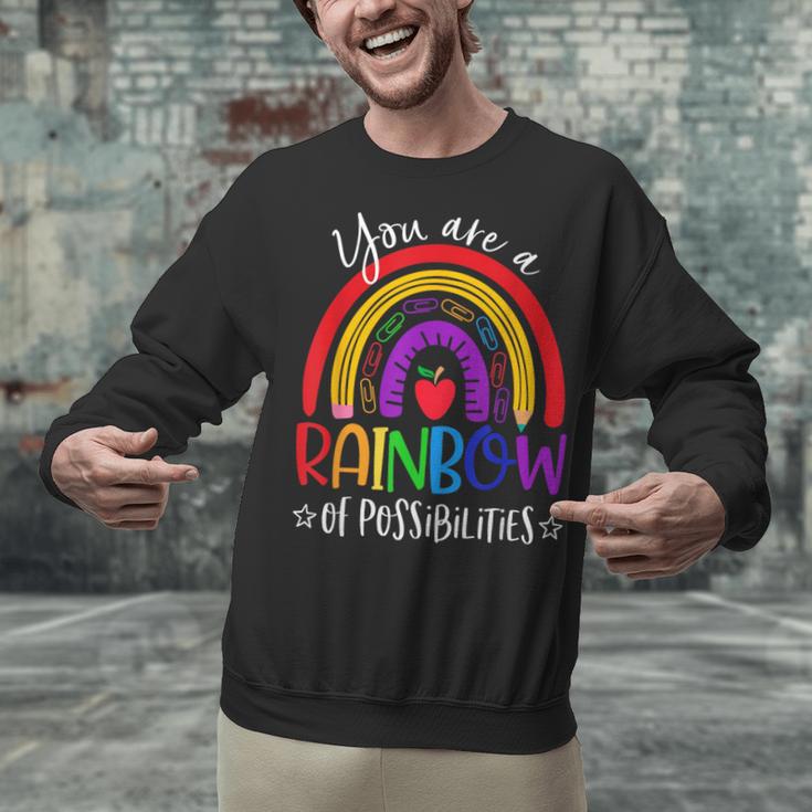 Teacher You Are a Rainbow Of Possibilities Funny Unisex Sweatshirt, gift for family, gift for coworker Teacher You Are a Rainbow Of Possibilities Funny Unisex Sweatshirt, gift for family, gift for coworker