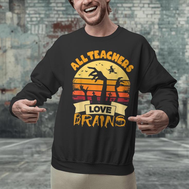 Teacher Shirts Halloween All Teachers Love Brains Unisex Sweatshirt, gift for family, gift for coworker Teacher Shirts Halloween All Teachers Love Brains Unisex Sweatshirt, gift for family, gift for coworker